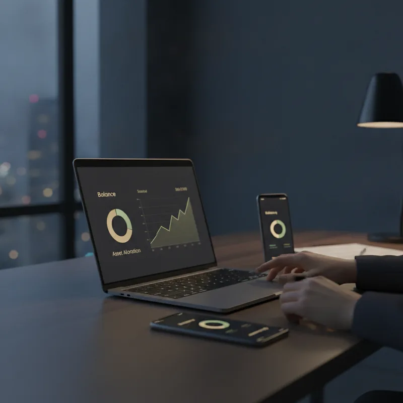 AI-driven market signals dashboard with live trend chart and confidence levels
